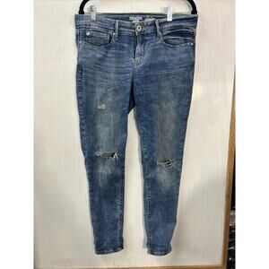 Levis Women's 13 Blue Denizen Ankle Skinny Stretch Low Rise Med Wash‎ Grunge